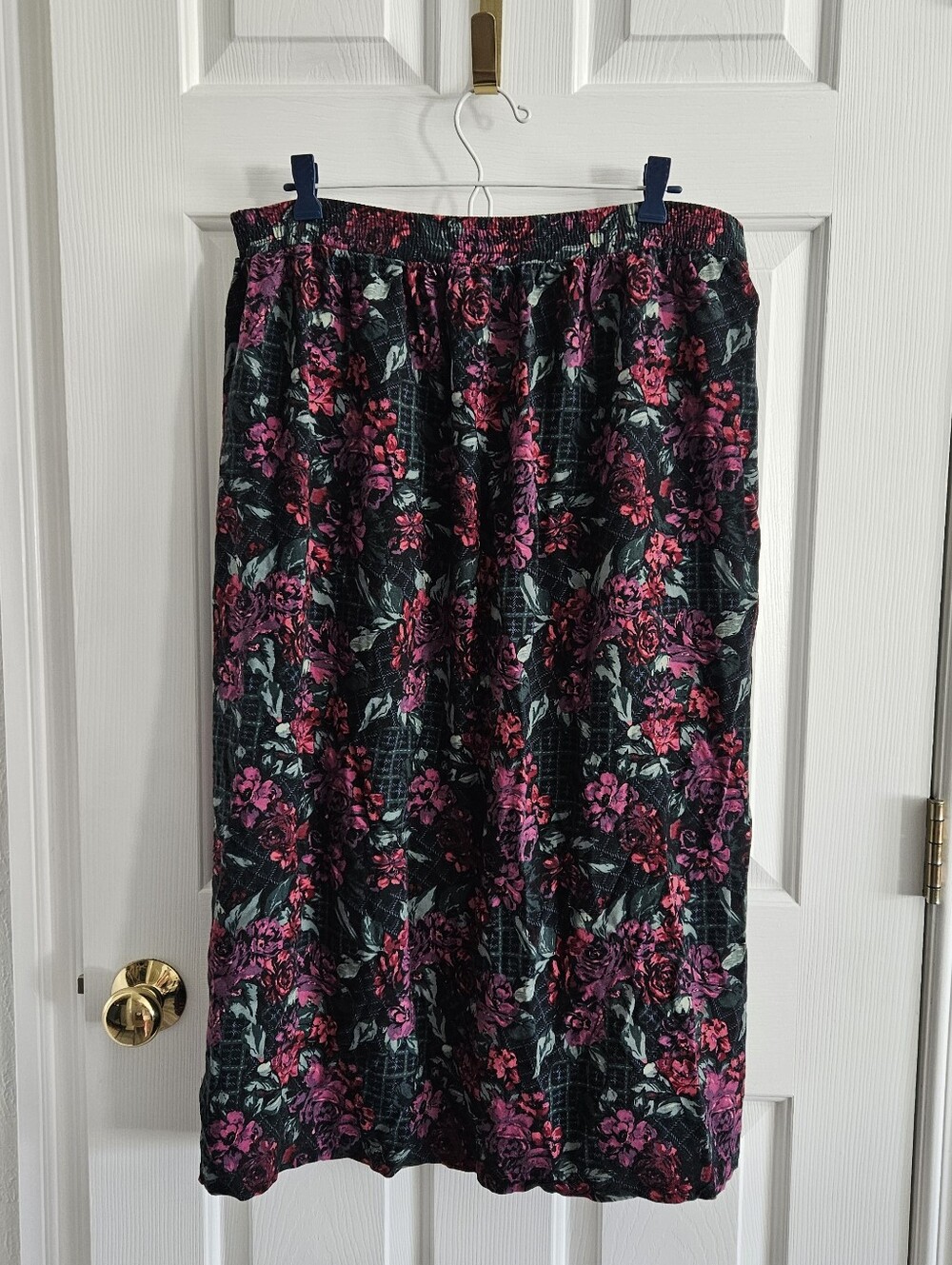 Vintage 90s Maggie Lawrence Floral Button Front Tulip Skirt - Picture 6 of 9